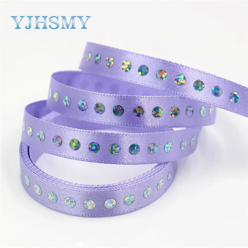 D-18411-611 YJHSMY D-18411-608, 2 ярда, 10 мм чистая лента Белая лента с блестками свадебные аксессуары DIY ручной работы материал День святого Валентина - Цвет: D-18411-611