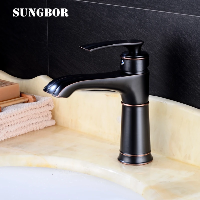 Elegant Black Basin Faucet Brass Bathroom Faucet Basin Sink Tap Mixer Hot and Cold Single Handle Single Hole Water Faucet Crane Elegant Black Basin Faucet Brass Bathroom Faucet Basin Sink Tap Mixer Hot and Cold Single Handle Single Hole Water Faucet Crane