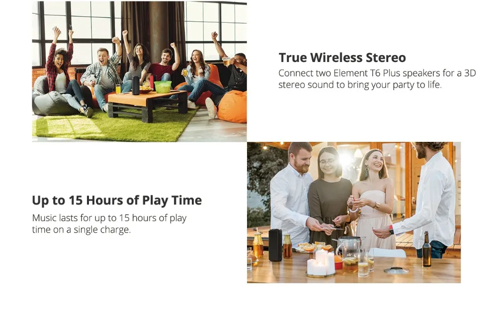Tronsmart Element T6 Plus 40 Вт TWS SD TF портативный Bluetooth динамик IPX6 Водонепроницаемый Открытый Портативный мини-динамик для телефонов