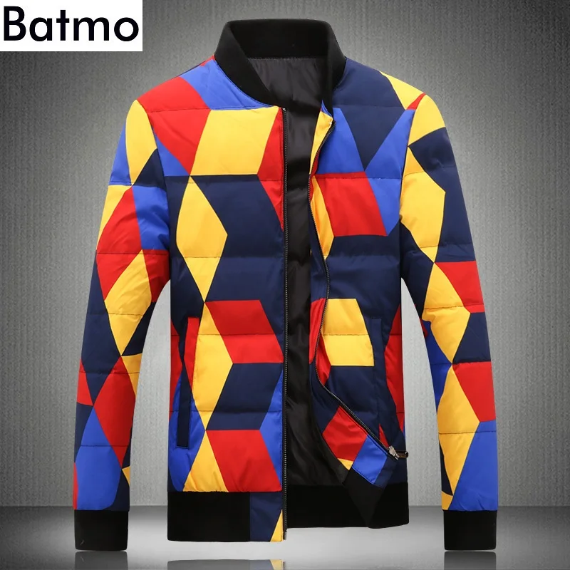 BATMO 2018 Новое поступление Зима Высокое качество печатных 80% белый куртки-пуховики мужчин, мужские теплые зимние парки Y18863