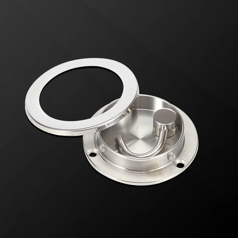 Bright silver 2 шт. 304 Нержавеющая сталь скрытый вращающийся крюк сильный дом Ванная комната крыльцо крючки для кухни стены петли подвесные Пробойники - Цвет: Bright silver