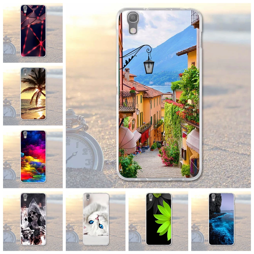 Мягкий чехол для Alcatel OneTouch Idol 4 5 2 OT 6055 защитный с принтом мягкий гелевый Чехол из