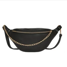 Женская Кожаная поясная сумка, поясная сумка, кошелек, нагрудный кошелек, сумка, повседневная, дорожная, Женская поясная сумка, черная, белая, на цепочке, сумка на пояс
