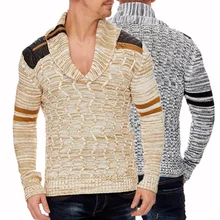 Men's Knit Sweater with Scarf Collar Slim Zip Hoodie Sweater Hip Hop Streetwear High Quality Long Sleeve Man's Sweaters Men's Knit Sweater with Scarf Collar Slim Zip Hoodie Sweater Hip Hop Streetwear High Quality Long Sleeve Man's Sweaters