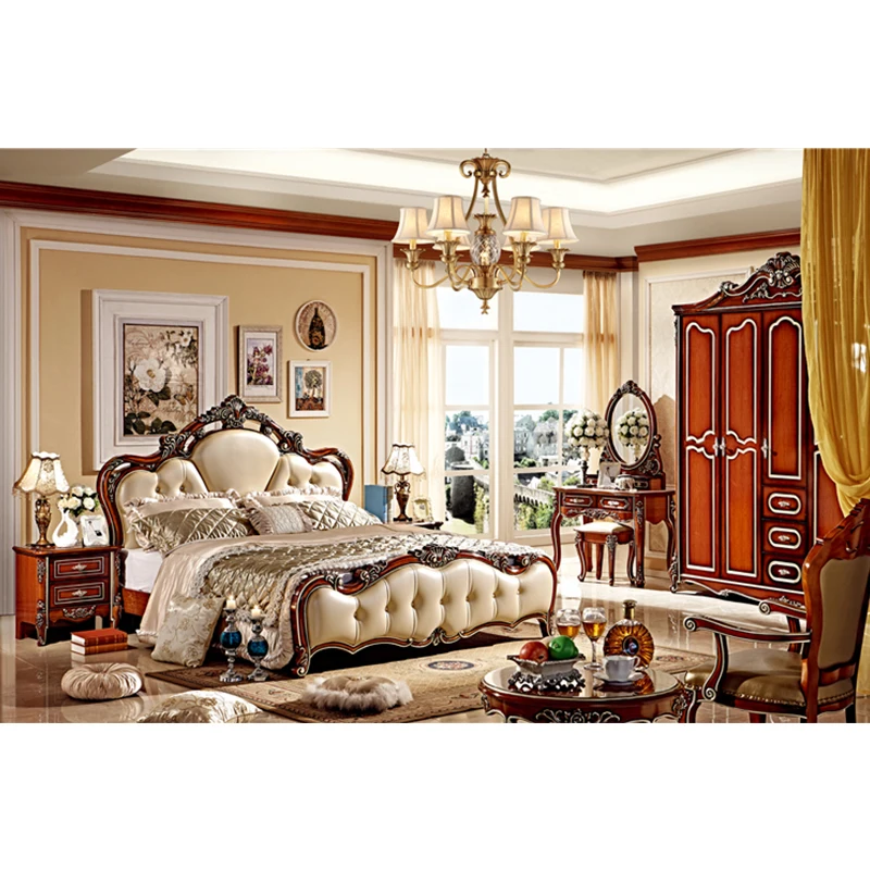Classic King Size Bedroom Set European Style Hot Sell Royal Luxury