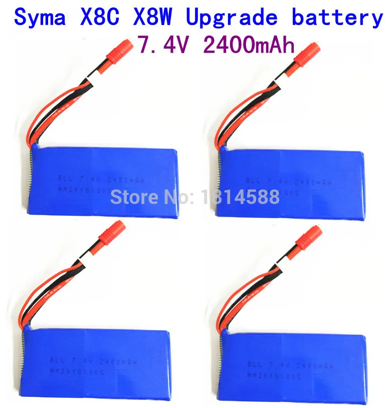 

4pcs SYMA X8 X8A X8C X8C-1 X8W X8G 7.4V 2400 mAh Li-po Battery RC Quadcopter X8C X8W Spare Parts