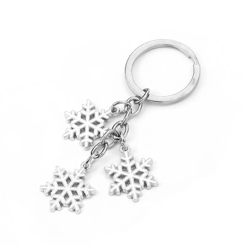 Doreen Box Keychain& Keyring Christmas Santa Claus Dull Silver Color Multicolor Green Christmas Tree Snowflake Enamel, 1 Piece - Color: E