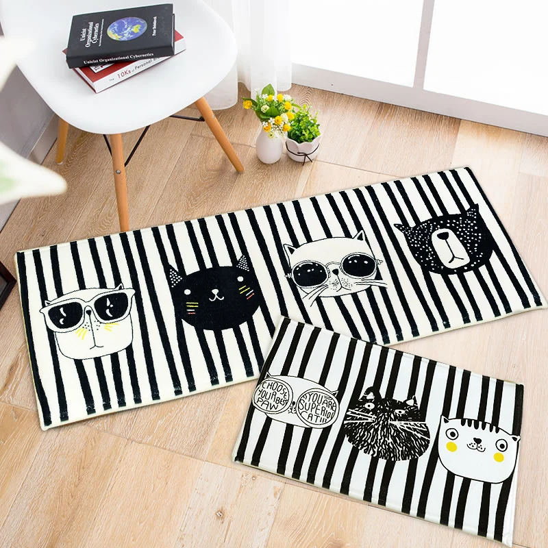 

Honlaker Cat Face High Quality Doormat Kitchen Mat Bathroom Mats and Rugs Water-absorbing Non-slip