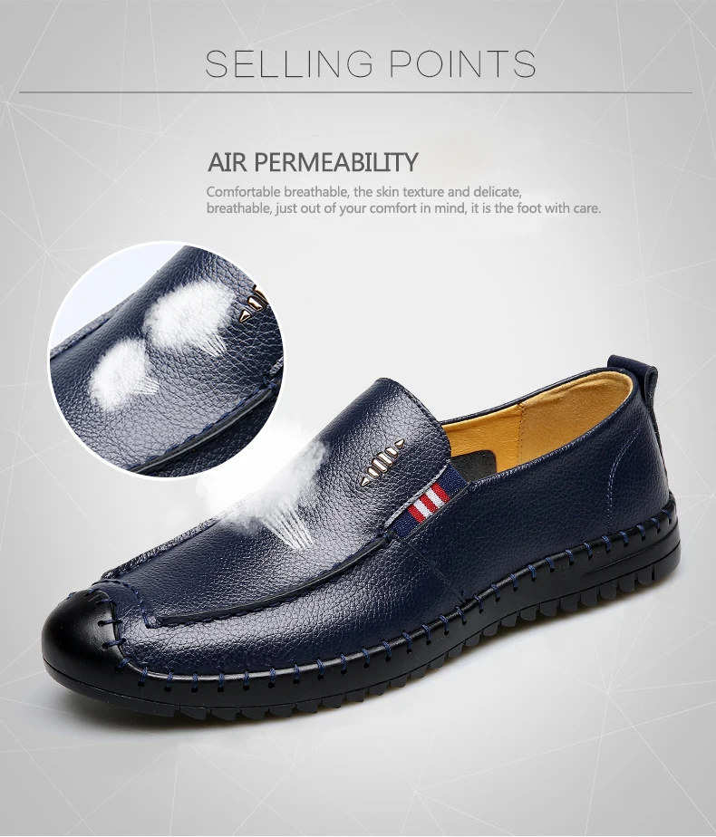 BIMUDUIYU; брендовая мужская повседневная обувь из натуральной кожи; сезон весна-осень; стиль; мягкий светильник; Массажная обувь для вождения; дышащая обувь на плоской подошве