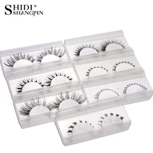 7 пар ручной работы легкие Накладные ресницы макияж натуральный набор ресниц+ нижние ресницы микс ресницы макияж тонкими ресницы V19