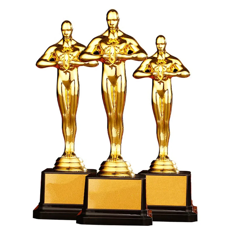 

Customize Academy Award PC Oscar Trophy Gold Plated Little Golden Man Team Sports Competition Craft Souvenir Gifts 4 Sizes