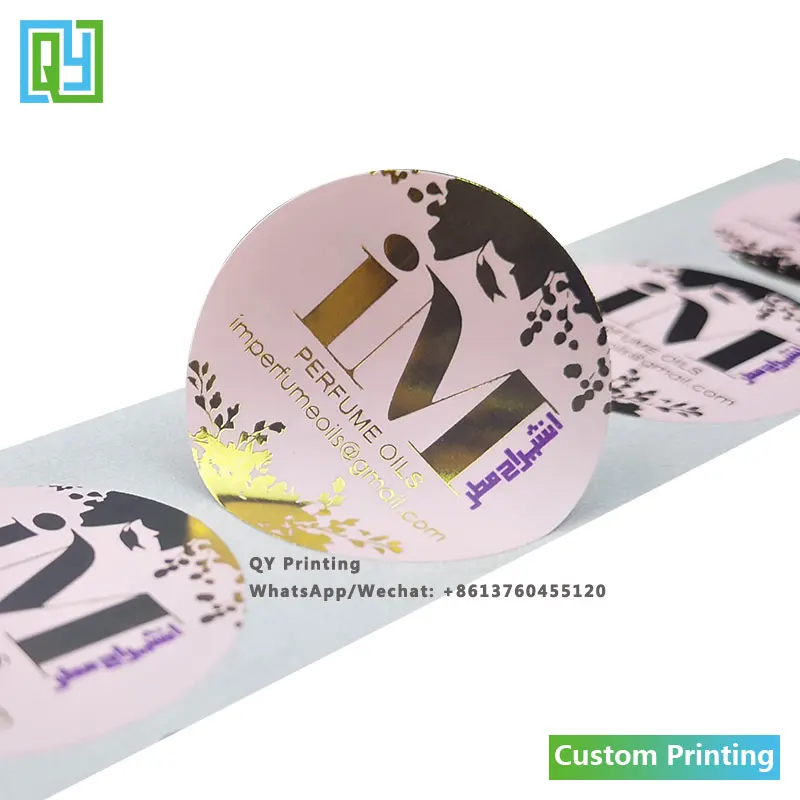 

2000pcs 40X40mm free shipping gold foil hot stamping stickers custom sticker with your logo paper label