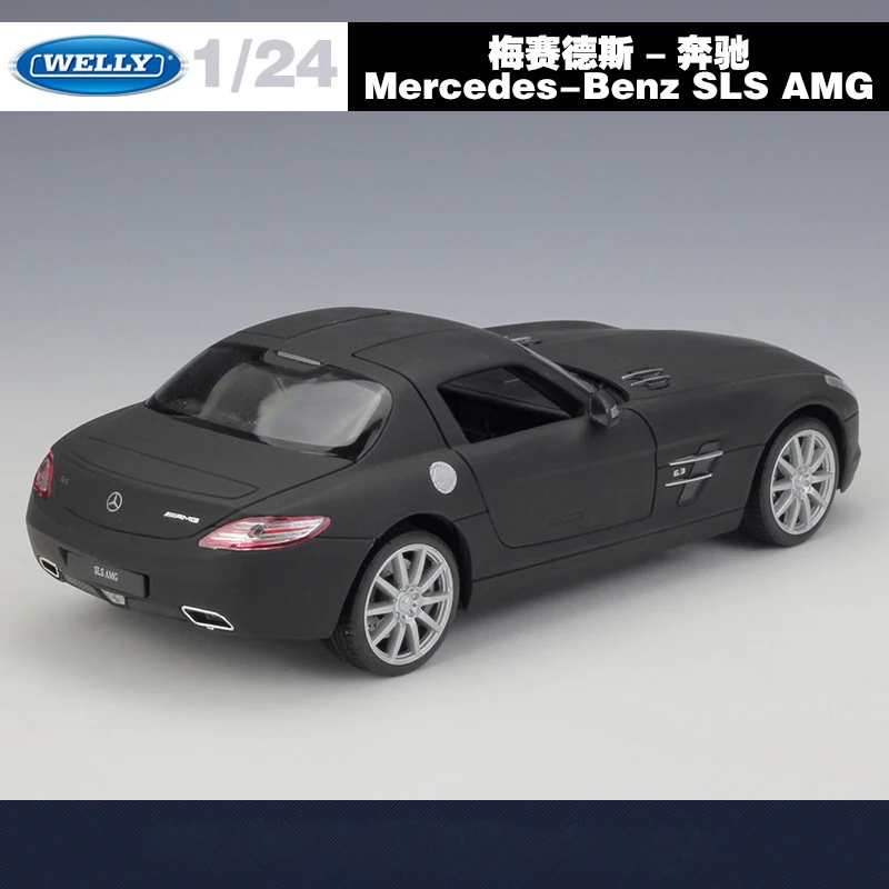 WELLY 1:24 высококлассная модель Benz SLS AMG спортивный автомобиль Матовая литая