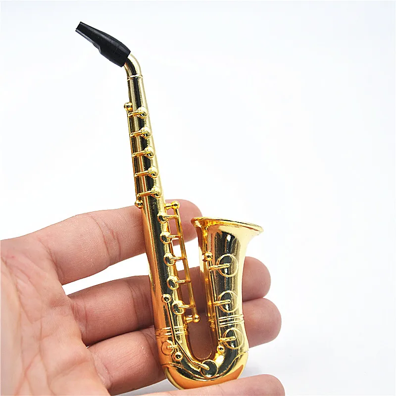 Two Style Small / Big Reggae Saxophone Shaped Metal Smoking Pipe weed