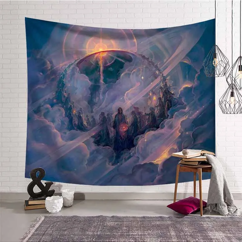 Lannidaa Psychedelic Starlight волк лес гобелен настенный макраме HomeDecorative Тонкий пляж полотенце простынь настенный гобелен - Цвет: Color 1