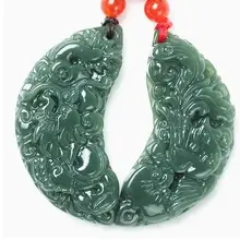 Подлинная Синьцзян и Тянь Юйцин природного нефрита кулон Нефритовый дракон и феникса пара нефрита кулон мужские и женские модели