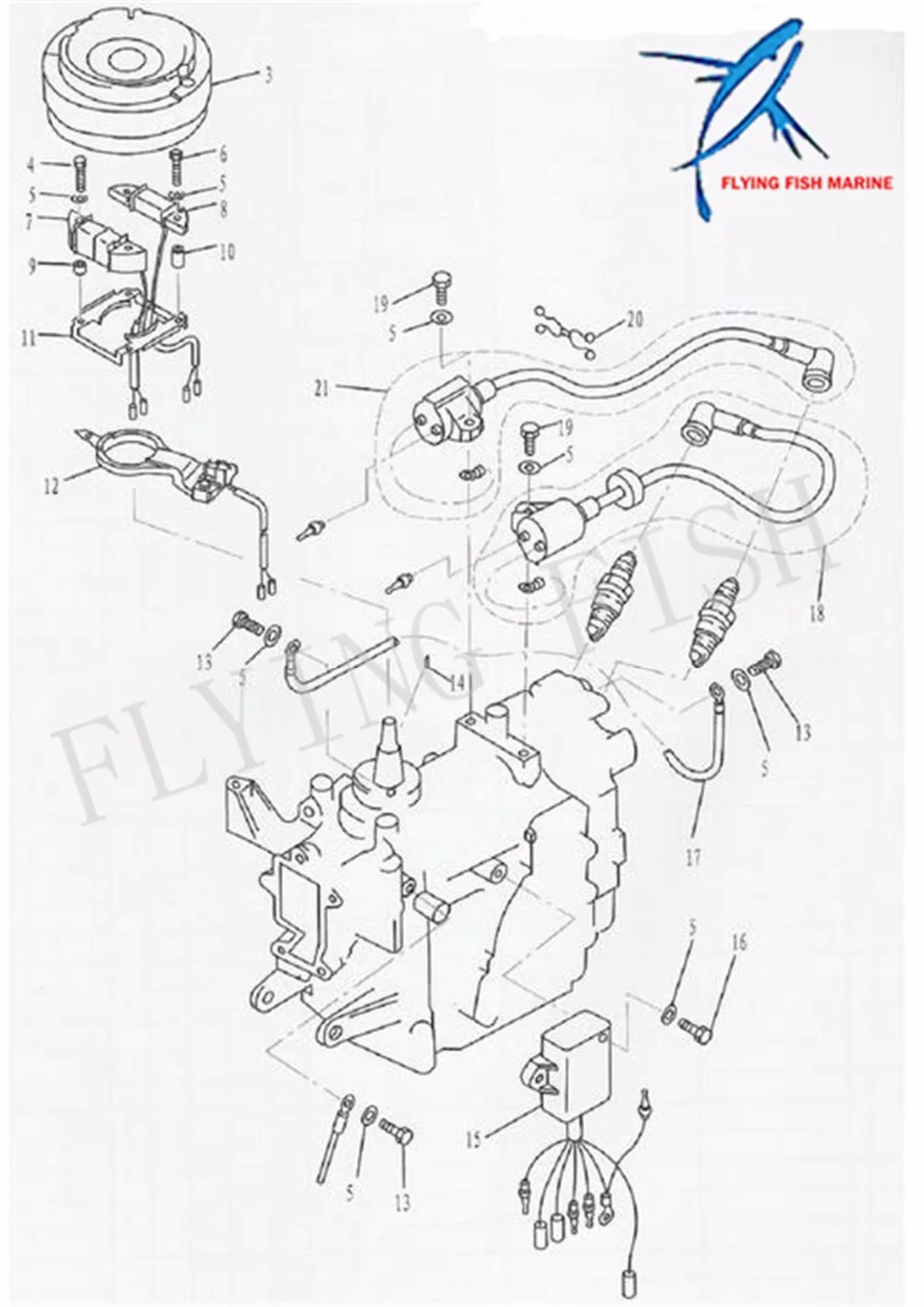 Лодочный мотор 63V-85580-00 63V-85580-01 импульсная катушка в сборе для Yamaha 9.9HP 15HP 2-х тактный двигатель 1999-2009