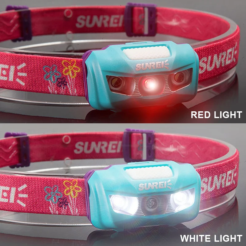 Children led lamp Headlamp Powerful Waterproof Outdoor Battery Flashlight Kid Headlight AAA batteries Protecting 25M IPX-6