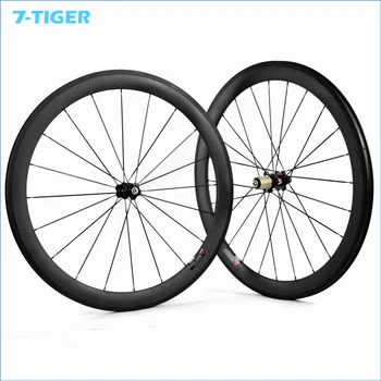 

7-TIGER chinese carbon Road wheels bicycle wheel fat bike 50mm Clincher rims wheelset with novatec hub