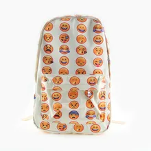 Nuevas Muchachas de Los Muchachos Diseño chica Fan Emoji Smiley Mochila Hombro Mochila-N2 (Color: Blanco) Populares