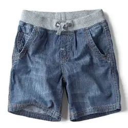 Модные Новые Детские's Костюмы Обувь для мальчиков промывают Джинсовые шорты детские повседневные джинсы короткие штаны с строка Z120 bm88
