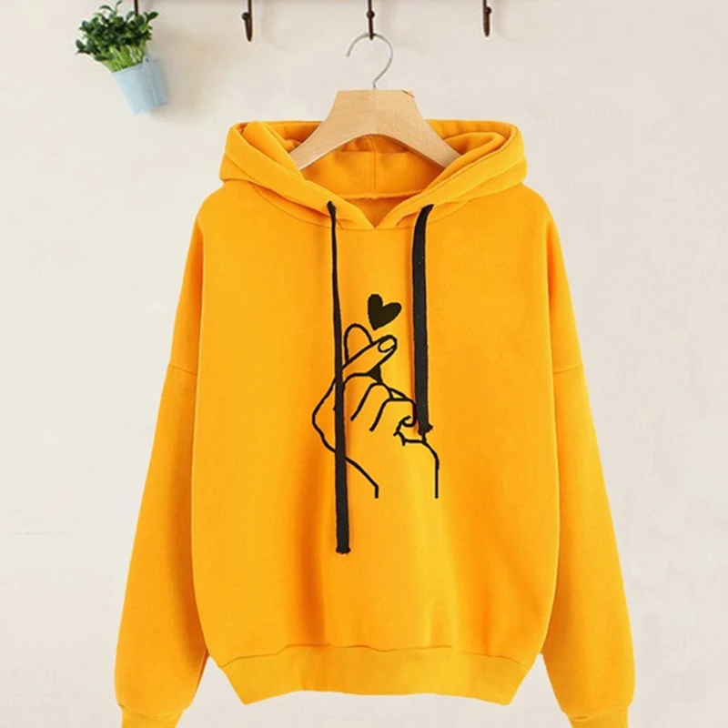 yellow Sfit Женская Повседневная футболка сплошной цвет с длинными рукавами с капюшоном пуловер с капюшоном толстовки - Цвет: yellow