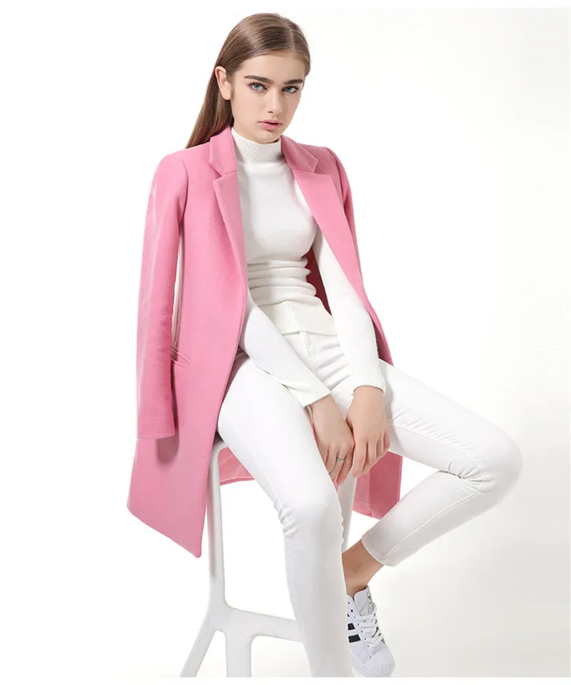 Autumn Winter Sexy wool jacket women slim warm woolen