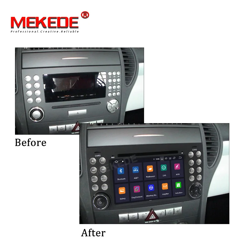 Top MEKEDE Car Multimedia player PX30 Android 9.0 car radio stereo DVD player For Benz R171 W171 Benz SLK R171 SLK200 WIFI GPS BT 5
