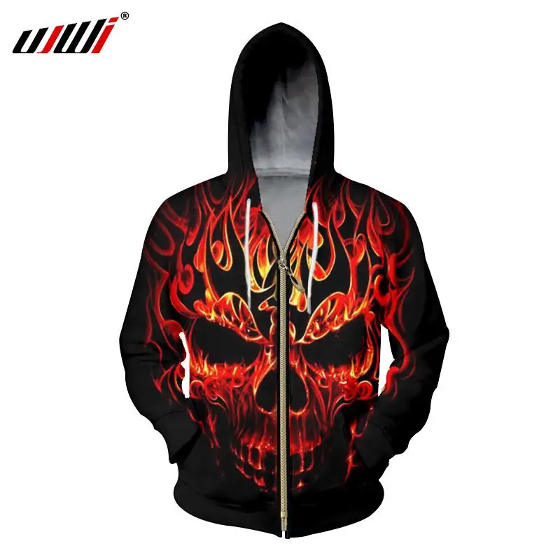 skull zipper hoodie