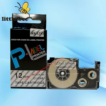 

Free shipping for 10Pcs High quality compatible label printer tape 12mm black on Clear XR-12X1 compatible EZ-label printer