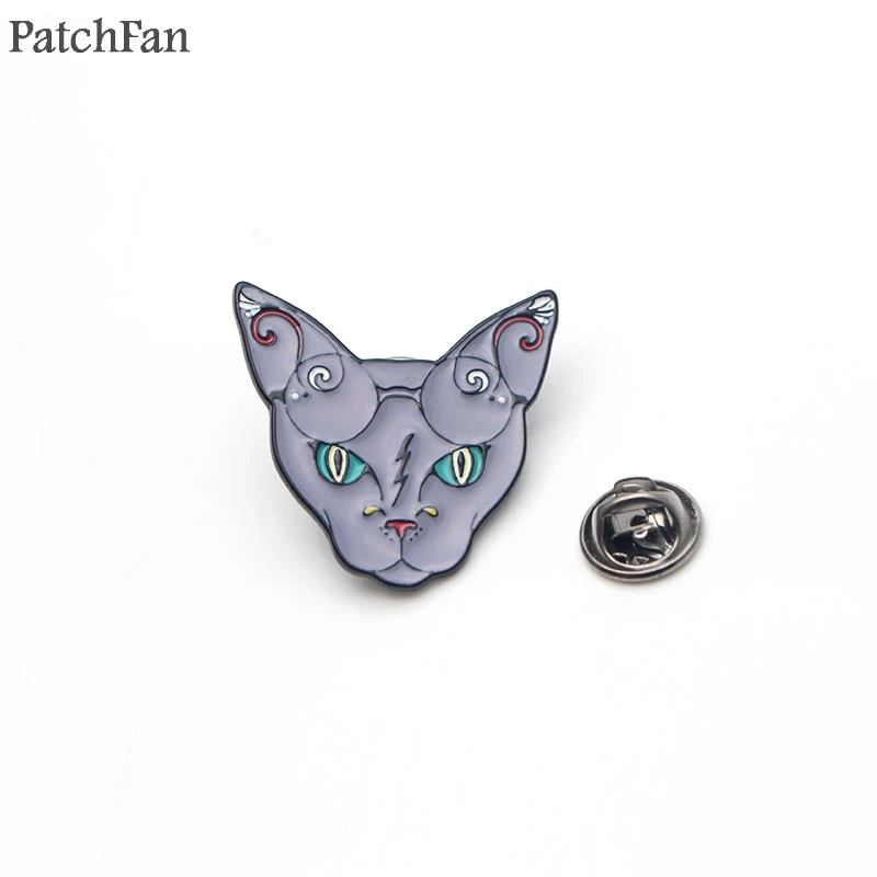 Patchfan Сфинкс кот животное цинк галстук мультфильм забавные булавки броши для рюкзака, одежды для мужчин и женщин шляпа Декоративные значки медаль A1365