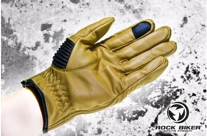 Рок байкерские гоночные перчатки из углеродного волокна кожаные перчатки для бега/мотоциклетные внедорожные перчатки полный палец водонепроницаемый 2 цвета - Цвет: Цвет: желтый