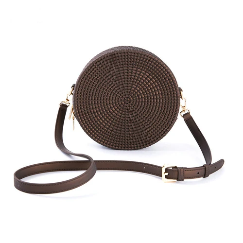jelly rattan round bag