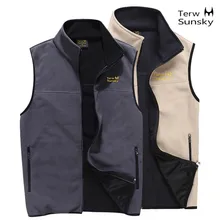 Горячая Распродажа Terwsunsky весна/осень мужской открытый жилет флисовый теплый жилет TR019