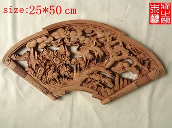 

large size Chinese style wood carving handicrafts, camphor wood carving Animals and flowers,Living room, shop decorations(A129)