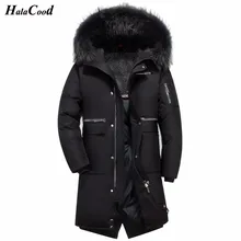 Новинка, зимний мужской длинный пуховик, молодежная ветрозащитная куртка, высокое качество, пуховое пальто с капюшоном, парка, куртка