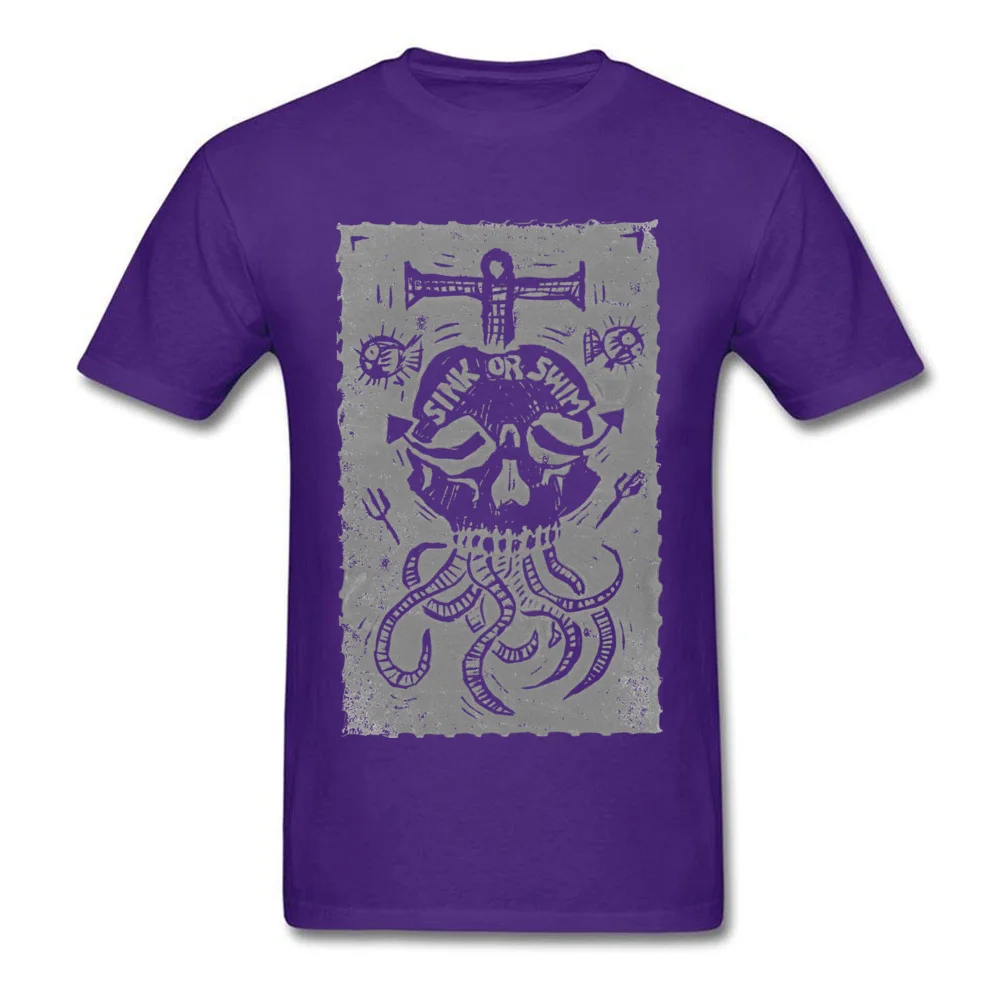 2018 Hot Sale Sink Or Swim Casual T Shirt Crew Neck All Cotton Male Tops Shirt Short Sleeve Summer Fall Casual Tee-Shirt Sink Or Swim purple