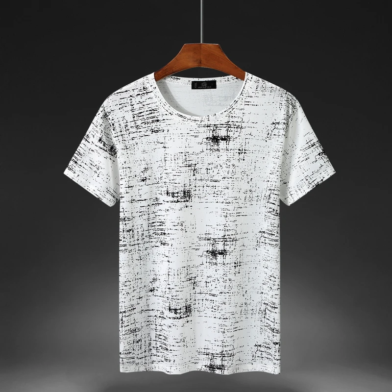

plus size 3XL-11XL New Summer round neck Ice silk large size printing t-shirt men short-sleeved loose printing shirts