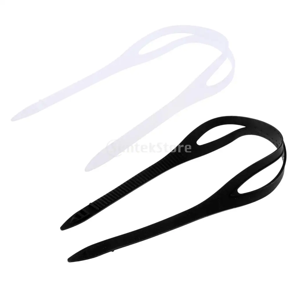 2 Pieces Black + Clear Universal Swimming Goggles Swim Glasses Eyewear Silicone Strap Head Band Replacement Spare Accessories