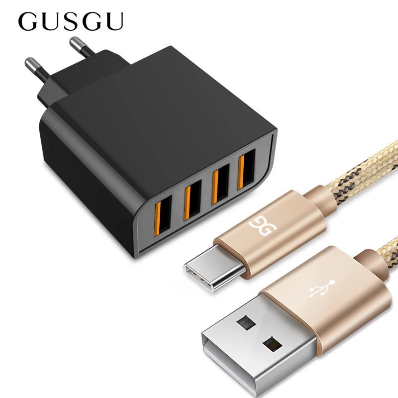 GUSGU العالمي USB شاحن 4 منافذ للموبايل الهاتف سريع السفر جدار شاحن 5 فولت ل فون سامسونج Xiaomi باد اللوحي GUSGU العالمي USB شاحن 4 منافذ للموبايل الهاتف سريع السفر جدار شاحن 5 فولت ل فون سامسونج Xiaomi باد اللوحي