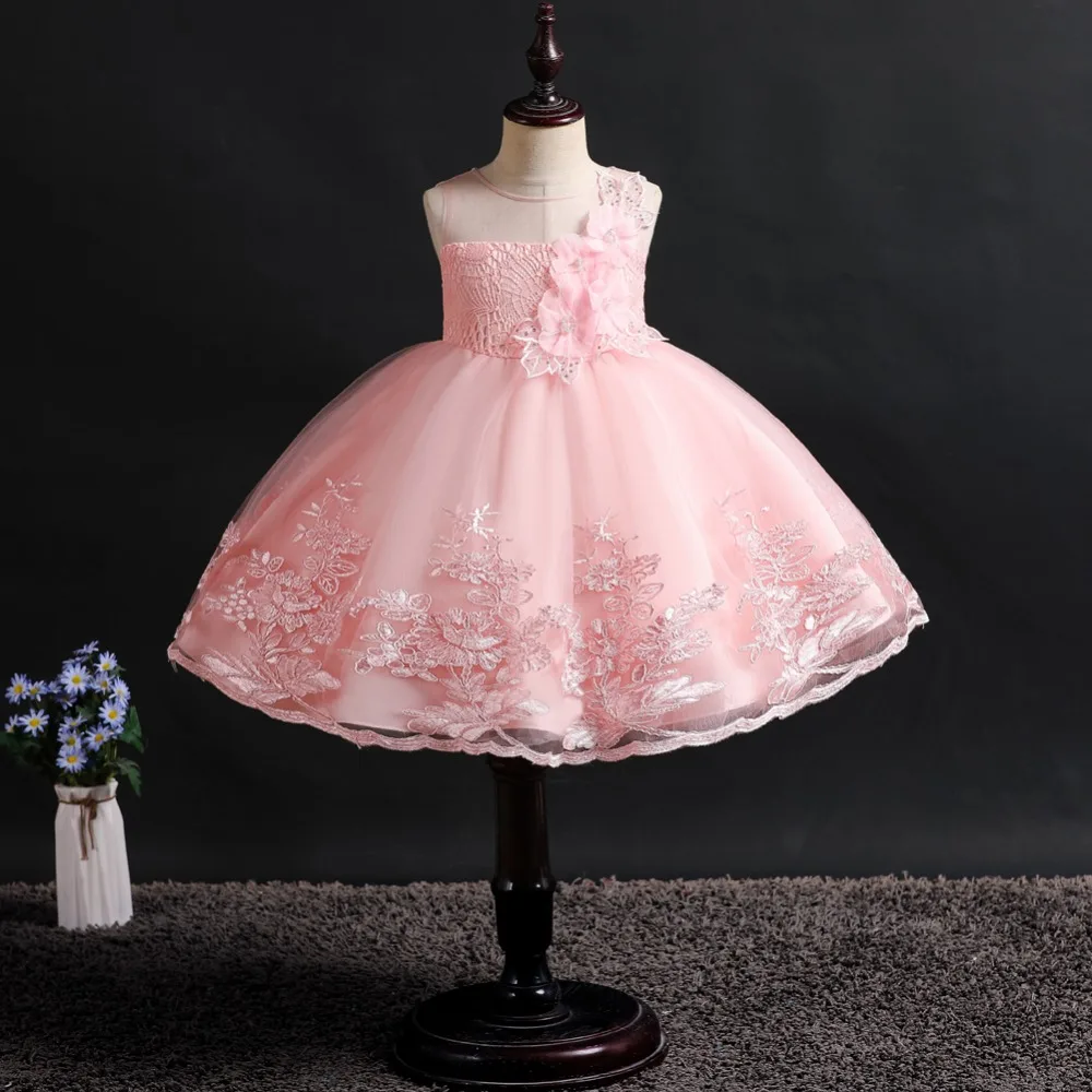 Г. Платья принцессы для девочек пушистые милые модные элегантные свадебные бальные шоу вышивка кружева Летний стиль