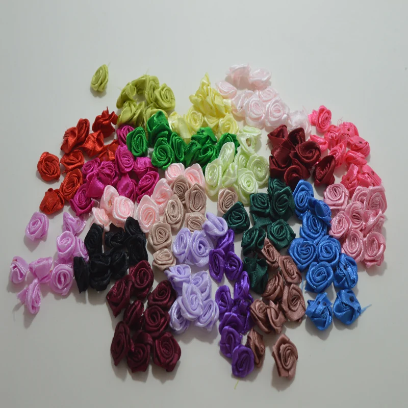 100 шт./лот) 3D многоцветный diy органзы цветок кружева отделка ткань платье украшения свадебные Trim180803
