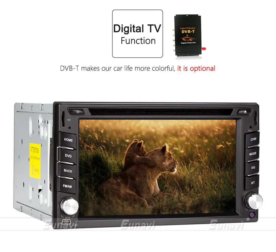 Cheap Eunavi 2 Din Android 8.1 TDA7851 Universal Car DVD Radio Multimedia Player Video Stereo GPS Navigation USB WIFI free camera BT 12