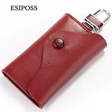 Esipos мужской Автомобильный держатель для ключей кожаный Мужской органайзер многофункциональная ключница двойной ключ для двигателя на молнии чехол