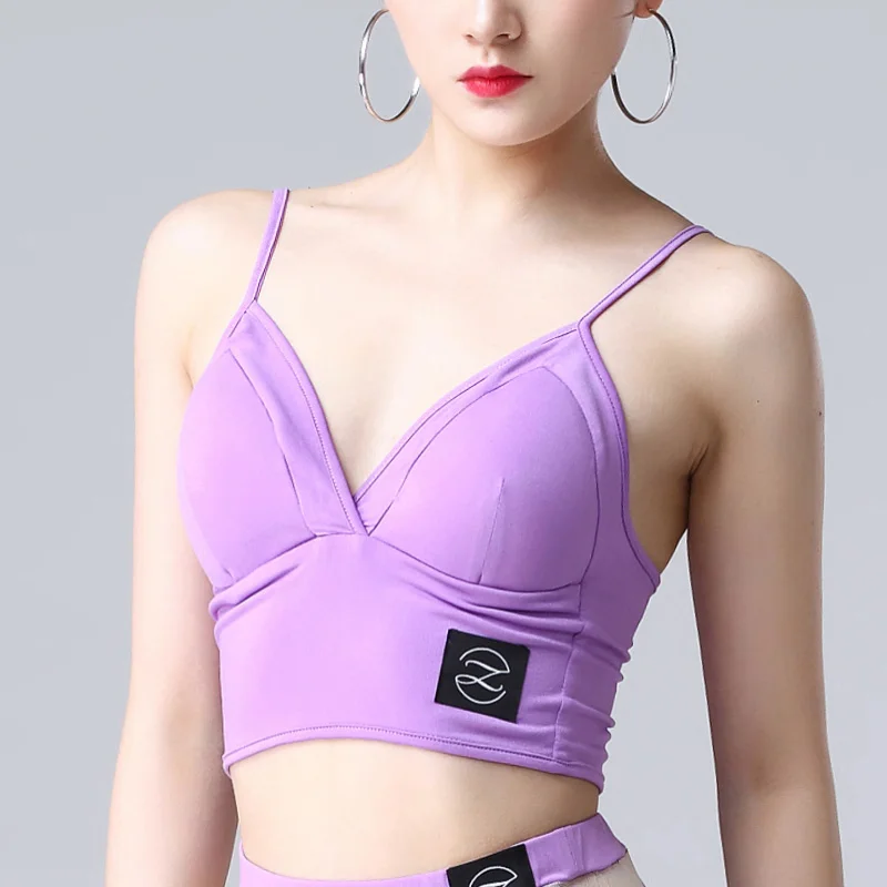 Light Purple Латинский танец красота сзади нижнее белье Профессиональный бюстгальтер танец современный танцевальный зал танцевальное белье отправить Грудь pad Z1075 - Цвет: Light Purple