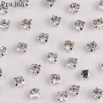 

Prajna Crystal Beads Rhinestones Claw Sew On Rhinestones Silvery Loose Flatback Rhinestone Craft Clothes DIY Accessories Decor