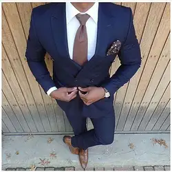 2 шт. мужские костюмы Slim Fit (куртка + брюки) двубортный Блейзер классические брюки мужской костюм может быть индивидуальный заказ! Нежный