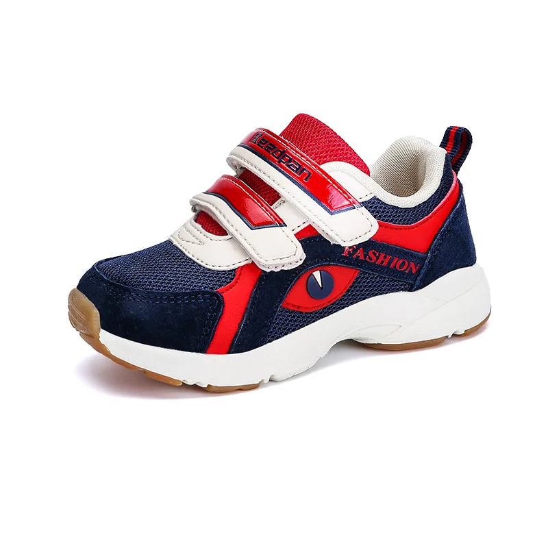 

Fashion Boys Sneakers Flat Heel Anti-slippery Baby Shoe For Boys Breathable Spring Toddler Shoe Hook & Loop Children's Shoe Blue
