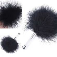 Black Bird Feather Clit Spanking Flirting Tickler Whip Flirt Soft Slave Flogger For Women Party Erotic Toy Sex Products For Male