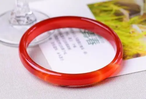 Китайский натуральный красный агат халцедон Ice нефритовый браслет 56 мм~ 62 мм